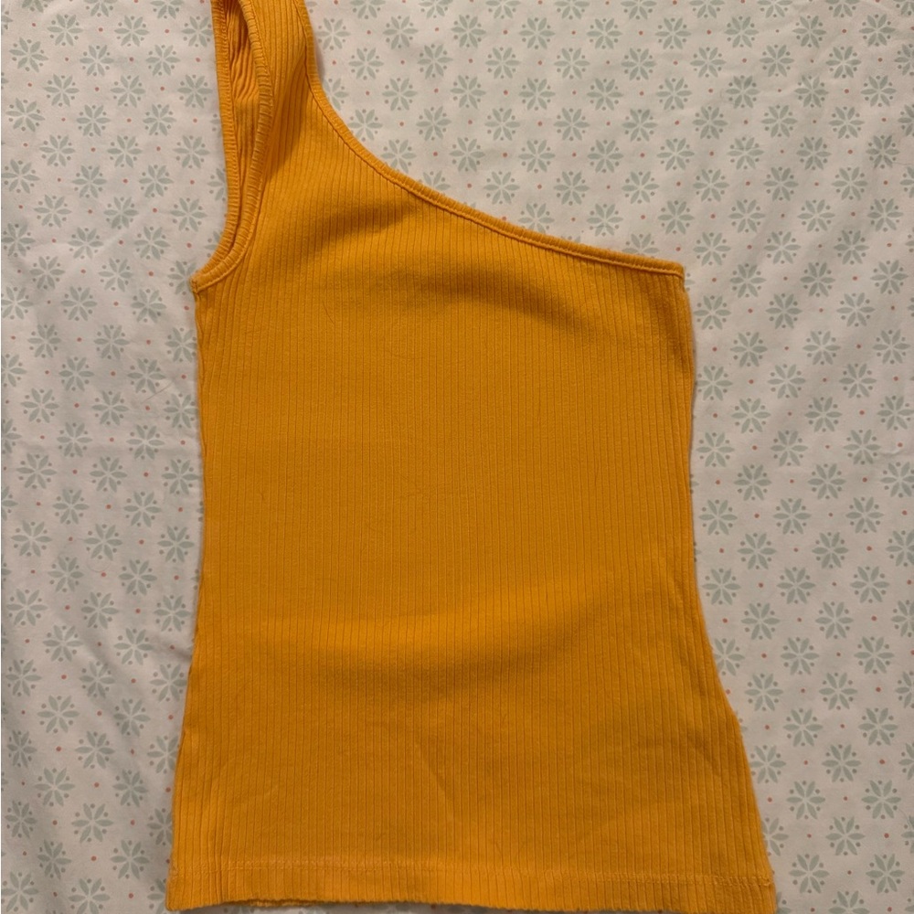 Anthropologie Vibrant Orange Ribbed Top